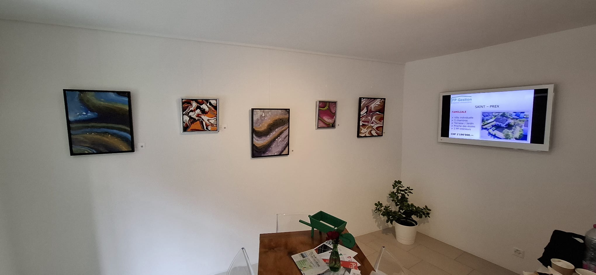 Vitrine FP Gestion Petruzziello Palmisano présentant les œuvres de Pigmento36